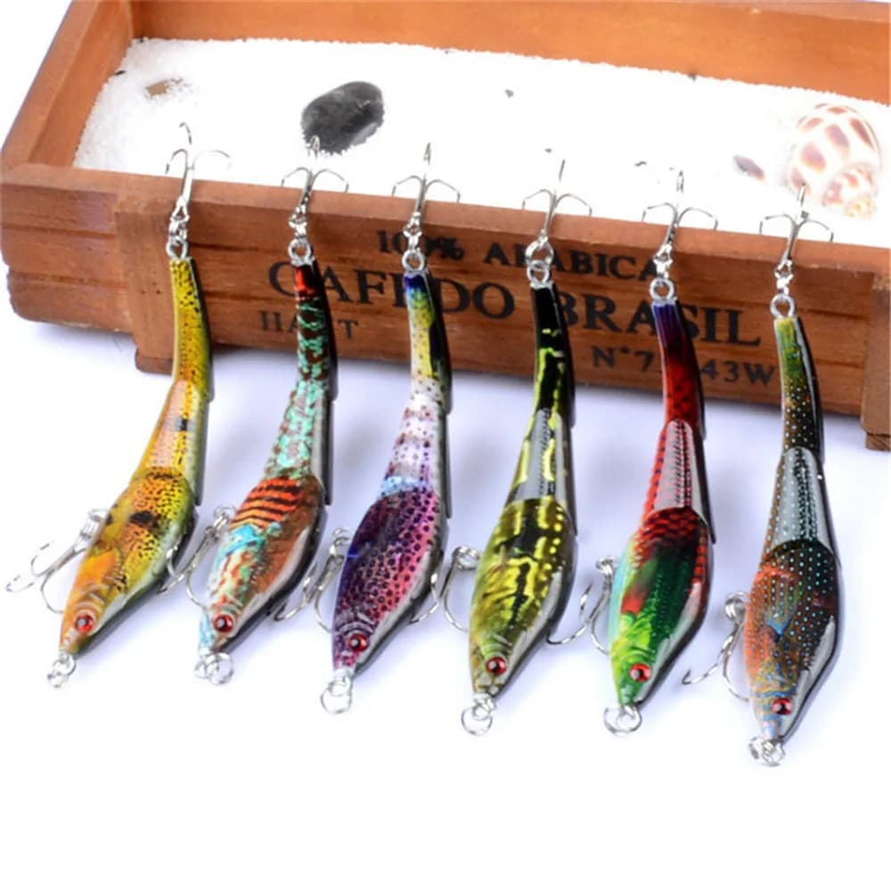6 pz/lotto Set pittura pesciolino 9.5cm/8.9g Kit richiamo di pesca Crankbait esca dura artificiale Isca Wobbler branzino pesca alla carpa