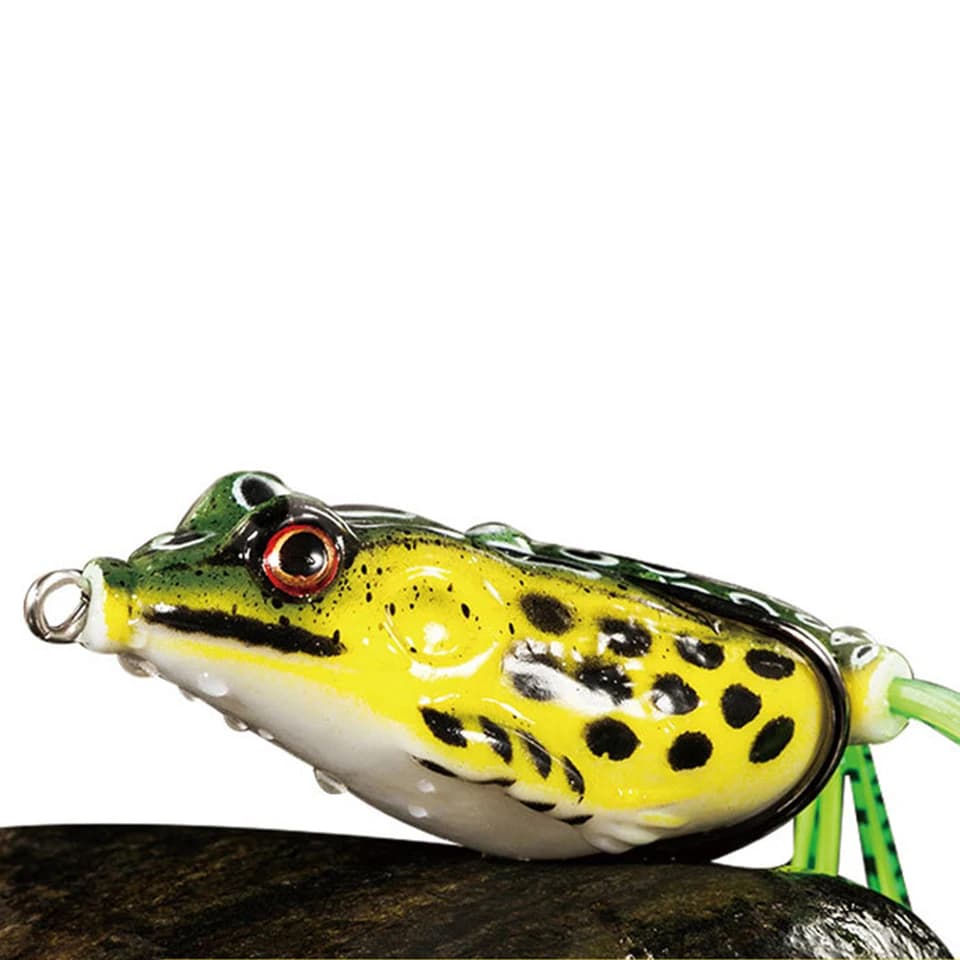 1 pz 5cm 10g esca rana esche da pesca ami tripli Top water Ray Frog artificiale pesciolino manovella forte artificiale esca morbida