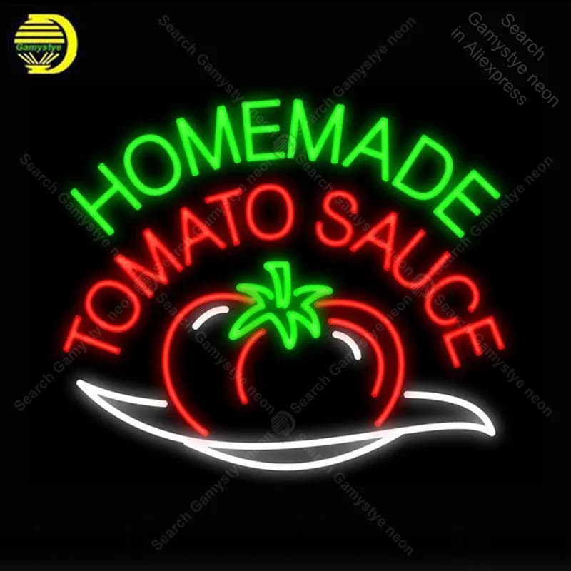 HOMEMADE Pomodoro Insegna al neon Lampadina al neon Insegna Tubo di vetro Luci al neon per hotel Sala ricreativa Birra Insegna iconica Pubblicità personalizzata