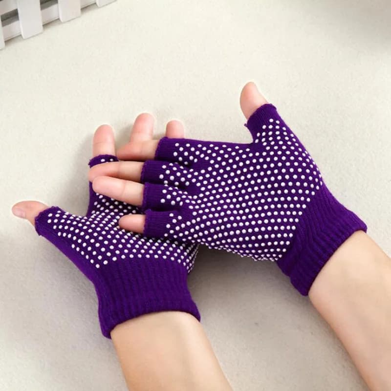 Fashion unisex men's gym anti-slip without fingers hot gloves in cotton knitted grip sticky for sports yoga gloves half finger G191