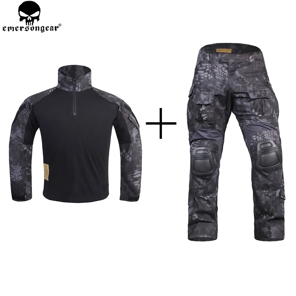 Emersongear G3 Uniforme Da Combattimento Vestito Camicia Tattica Pantaloni Con Ginocchiere Vestiti Da Caccia Pantaloni Da Combattimento TYP/Typhoon EM8586EM9351