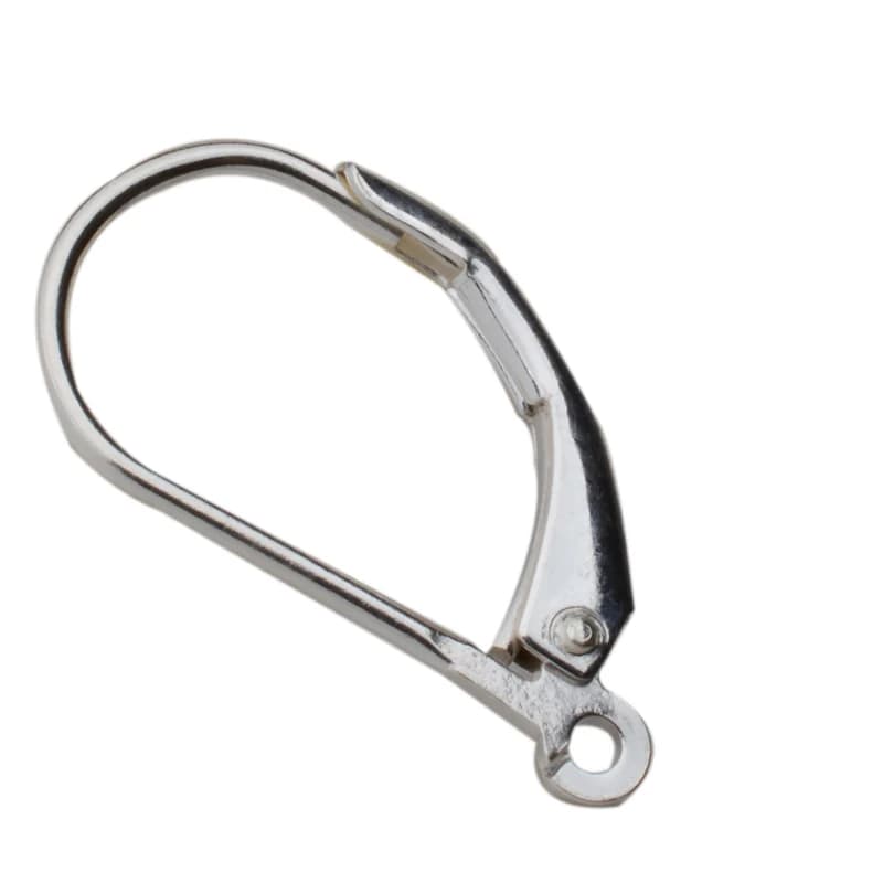 Solid 925 Sterling Silver Studless French Leverback Eearwire Hook results, Mosque for Earring Jewelry DIY