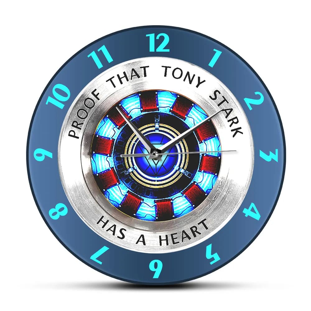 La prova Che Tony Stark Ha UN Cuore Arc Reactor Orologio Da Parete Supereroe Moderno Appeso Orologio Da Parete Movie Orologio Complementi Arredo Casa Da Parete arte