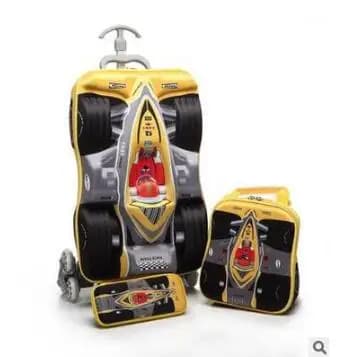 Valigia trolley per auto per ragazzi 3D Borsa con ruote per bambini Valigia da viaggio Zaino con ruote per scuola Trolley per bambini con ruote