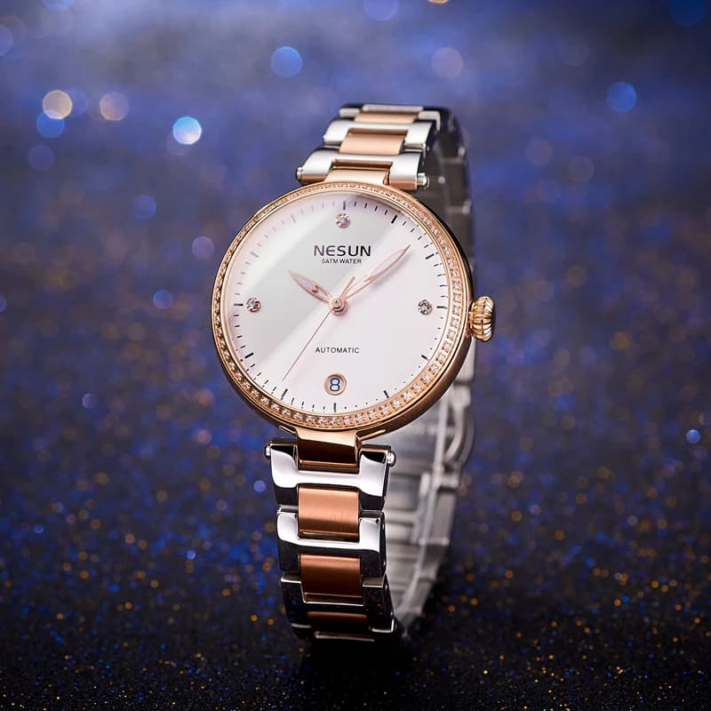 NESUN-Giappone MIYOTA Orologi meccanici automatici per le donne 50M Orologio con diamanti impermeabile Data automatica Svizzera Marchio di lusso N9215