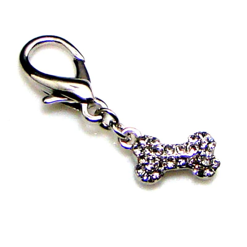 Cristalli in metallo Mini osso di cane Collare per animali domestici Ciondolo con ciondolo Ornamenti di moda Accessori per gioielli con grande chiusura ad artiglio di aragosta