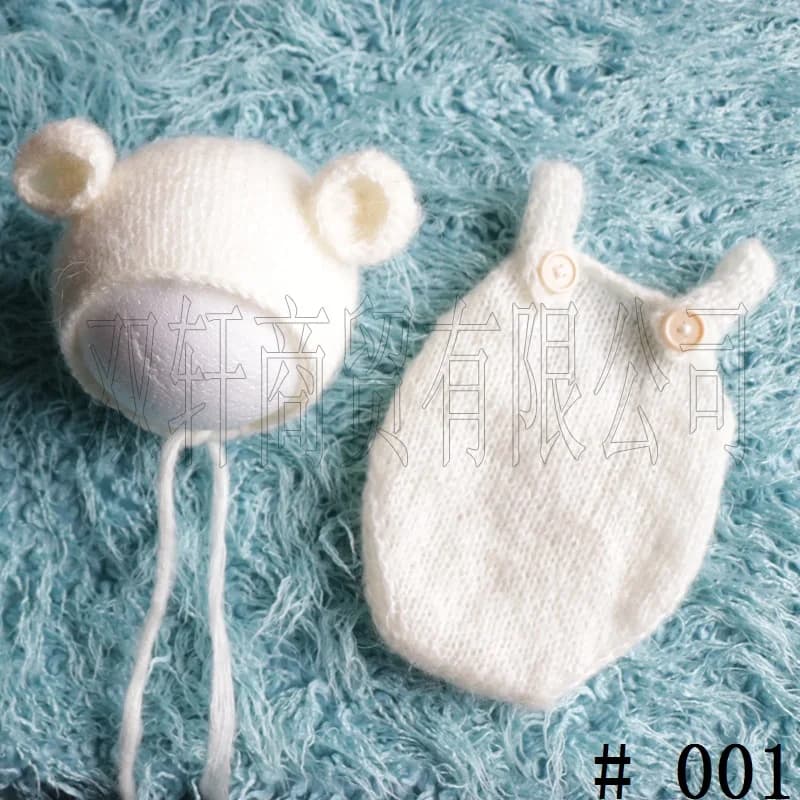 Cofano e pantaloni in mohair lavorati a mano per bambini realizzati a mano su regalo per baby shower Oggetti di scena per fotografia per bambini