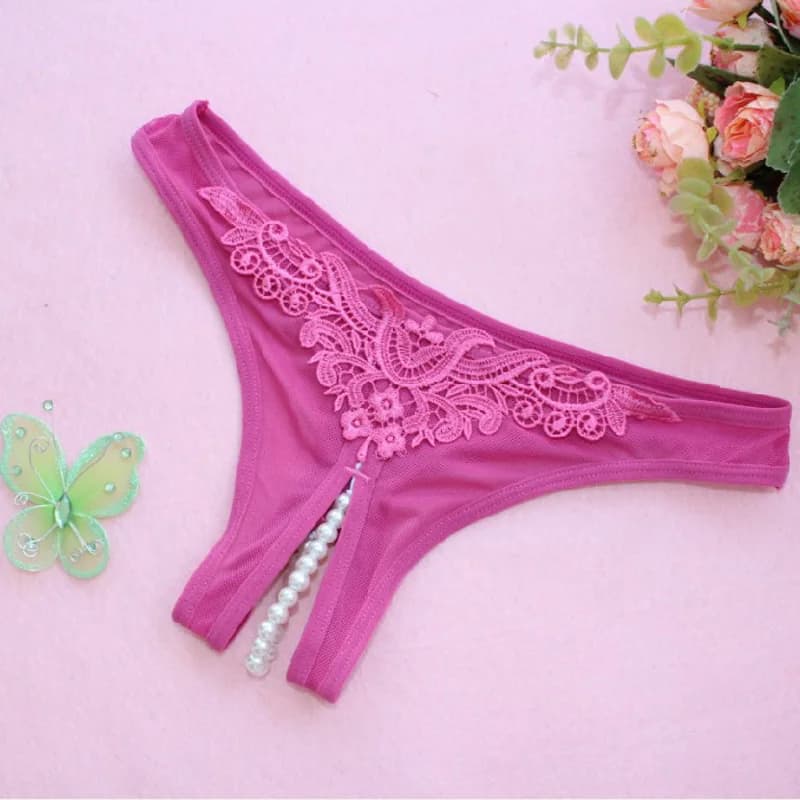 Sexy Panties Pearls Tangas Women's Sexy Thongs Briefs Low Waist Transparent Panties T-back Underwear Female G-Strings Lingerie