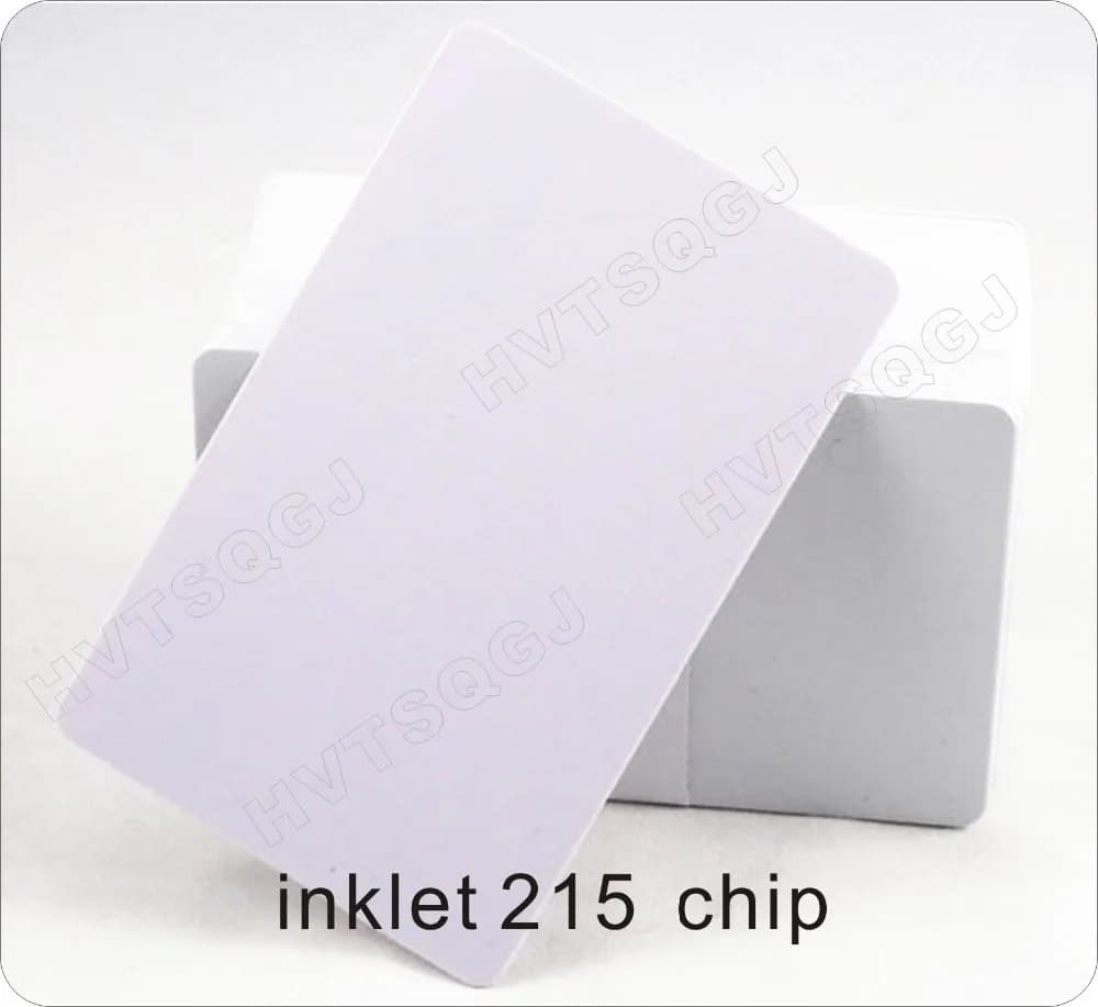 100 carte NFC con chip in PVC bianco stampabile a getto d'inchiostro 215 Smart Card RFID in PVC stampabile