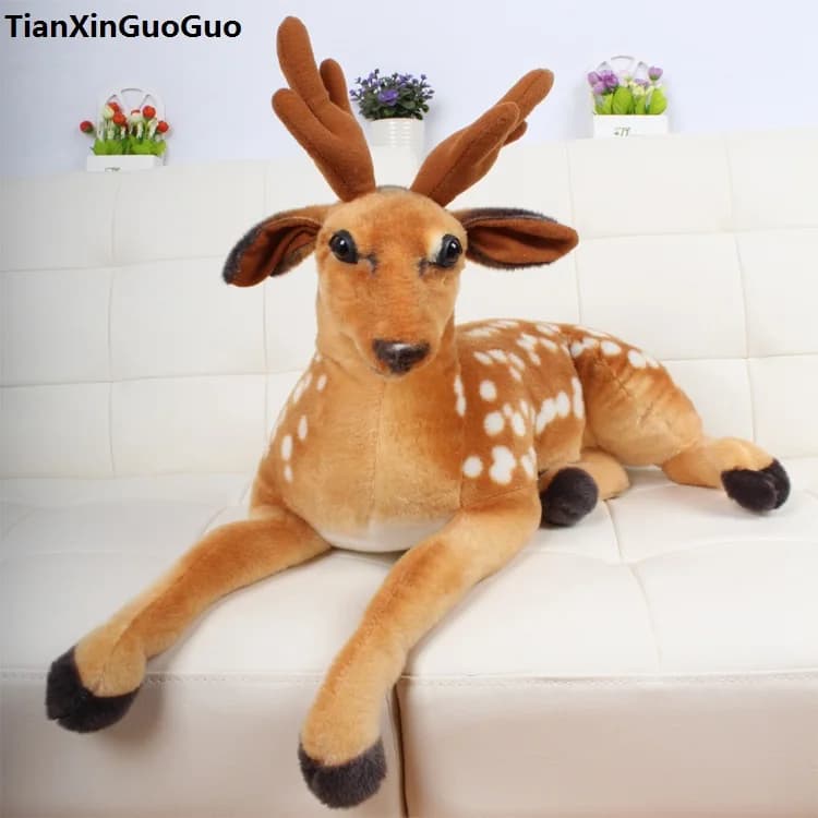 Grande Peluche Cervo Sika da 85 cm, Morbido Cuscino Decorativo a Forma di Cervo, Regalo di Compleanno