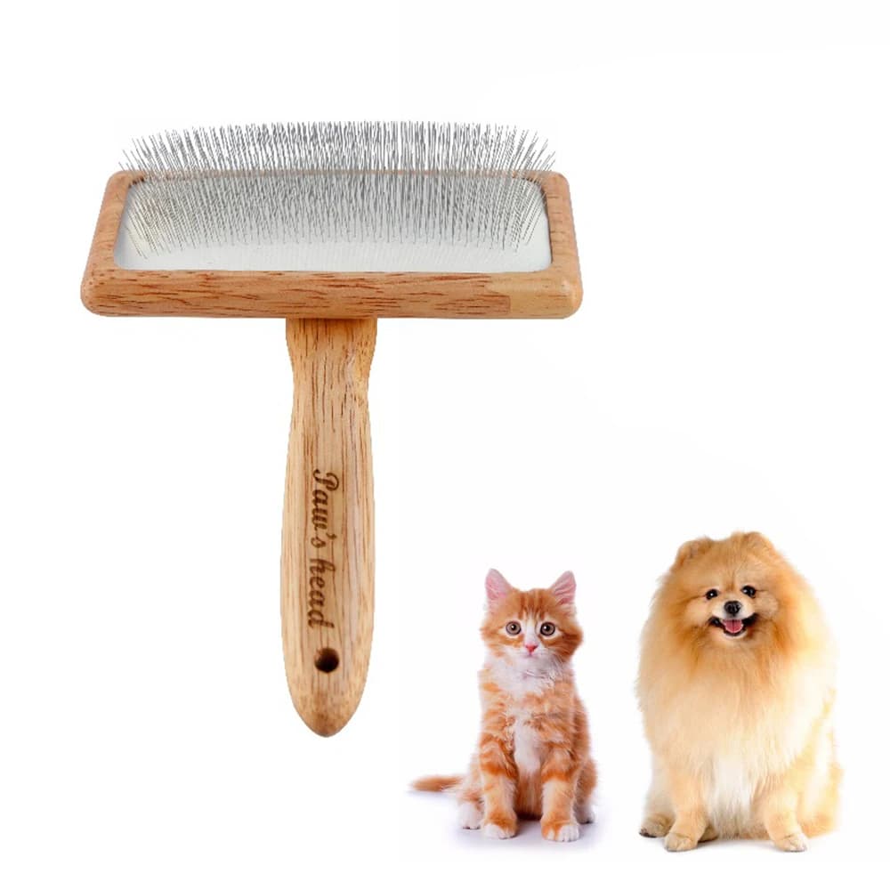 Dog/Cat Grooming Brush Wooden Dog Brush Shampoo Tool for Pet Beauty and Massage Soft Pad Pet Bath Brush Comb Gift for Your Pet