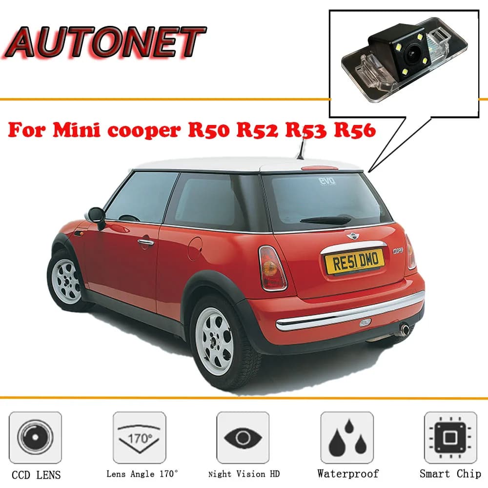 AUTONET macchina fotografica di Retrovisione Per Mini cooper R50 R52 R53 R56/CCD/Visione Notturna/Macchina Fotografica D'inversione/ macchina Fotografica di sostegno/della targa della macchina fotografica