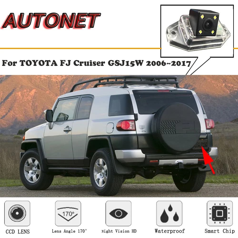 AUTONET di Visione Notturna di HD di Backup macchina fotografica di Retrovisione Per toyota FJ Cruiser GSJ15W 2006 ~ 2017/della targa della macchina fotografica