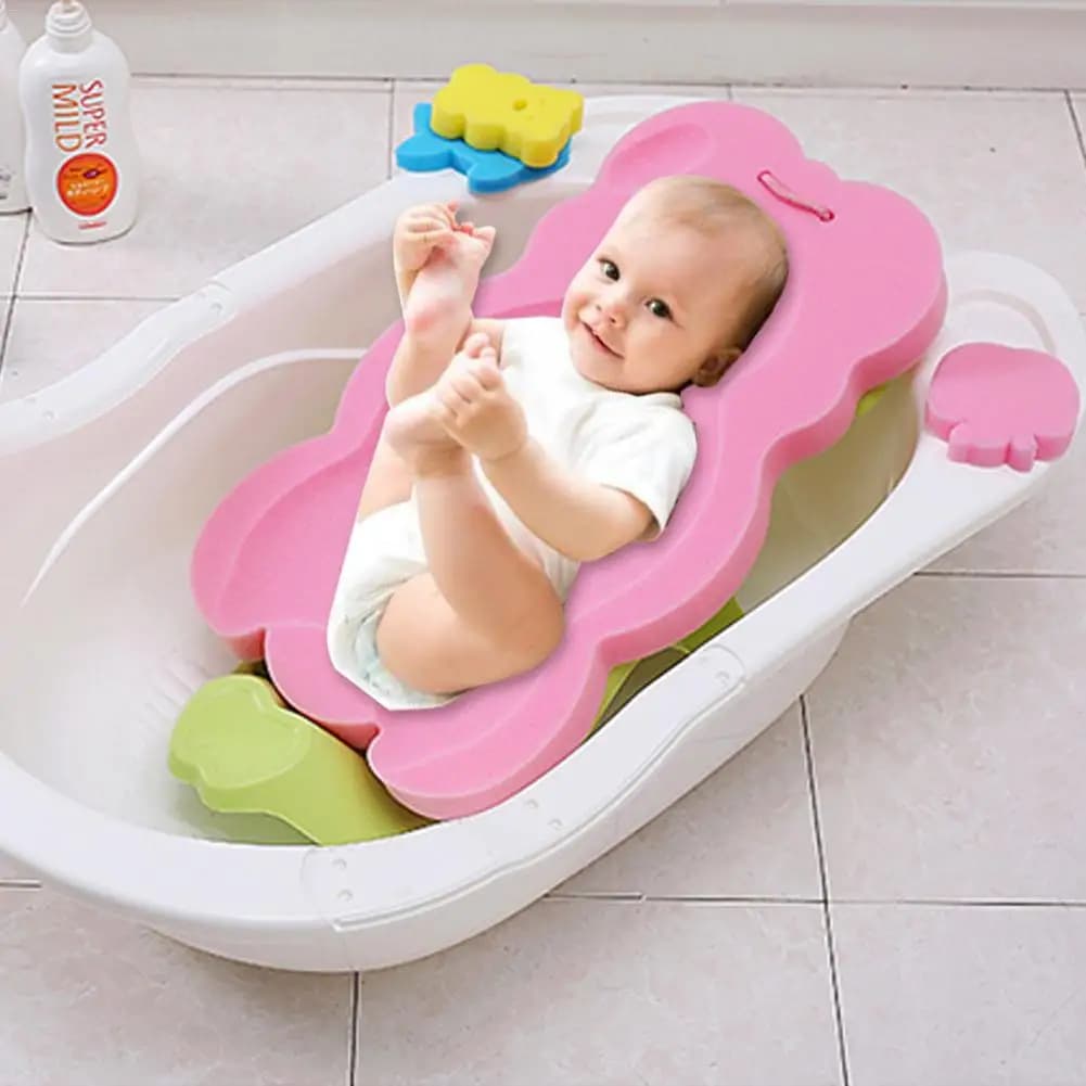 Supporto da bagno portatile per bambini Letto antiscivolo Cuscino in spugna per doccia infantile Tappetino da bagno per cartoni animati Reti per doccia per neonati Tappetino da bagno