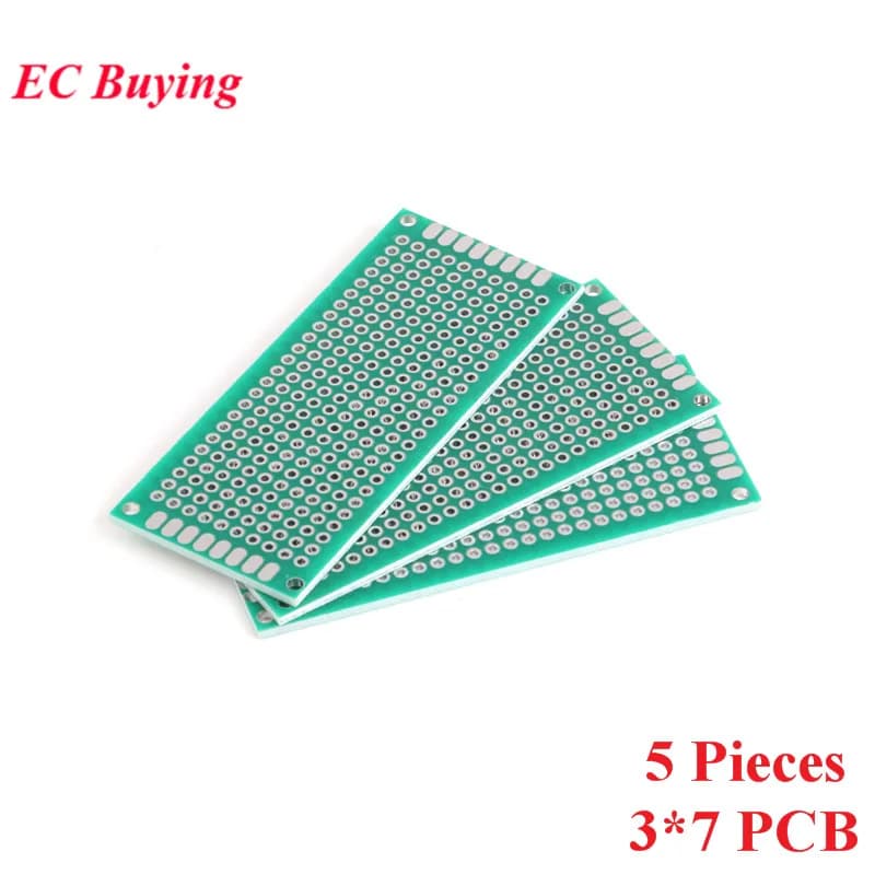 5 pcs 3x7 cm Double Side Prototype PCB DIY Universal Circuit Printed Protoboard 3x7 cm 3*7 cm Electronic Kit for Arduino