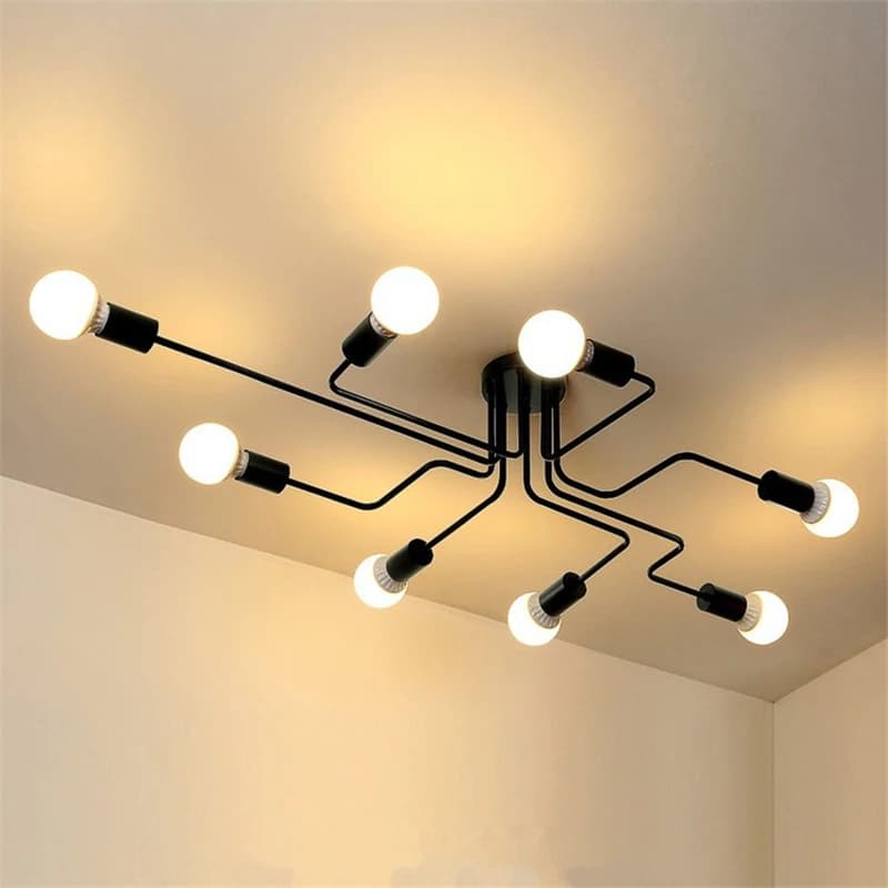 4/6/8 teste retrò industriale loft plafoniera in ferro battuto lampada a tubo nordico decorazioni per la casa cucina ristorante bar caffetteria sala da pranzo