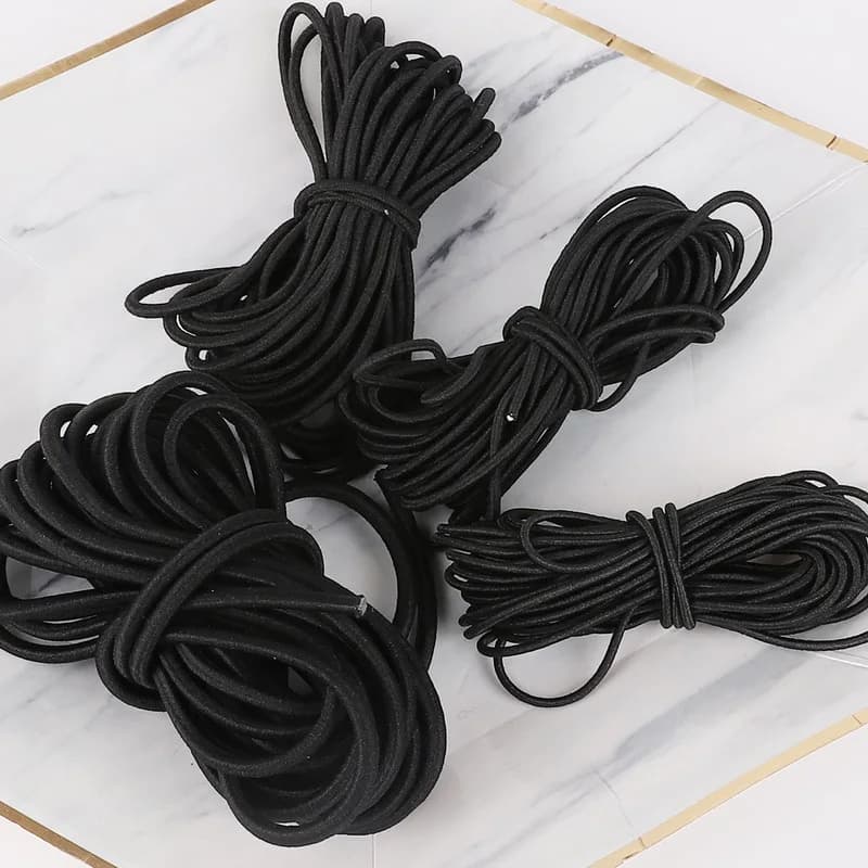 2 metri Forte Elastico Nero Corda Cavo di Attrezzature bungee Shock Cord Cavo Stretch String per il FAI DA TE Progetto Outdoor Tende Kayak Sacchetto Barca bagaglio