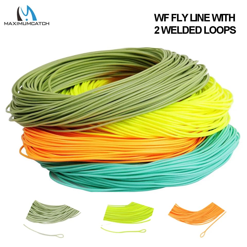 Maximumcatch 1/2/3/4/5/6/7/8wt Peso in Avanti La Linea di Volo 100FT Galleggiante Linea di Pesca a Mosca con Saldato Loop Multi Colore