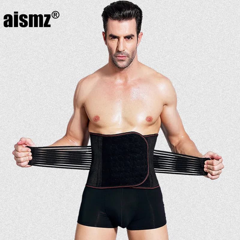 Aismz Corsetto Che Dimagrisce Intimo elasticizzato e contenitivo per Mens Dello Shaper Del Corpo Della Vita Dell'uomo Trainer Acciaio Ha Disossato Cinghia Degli Uomini di Compressione Del Ventre Addome