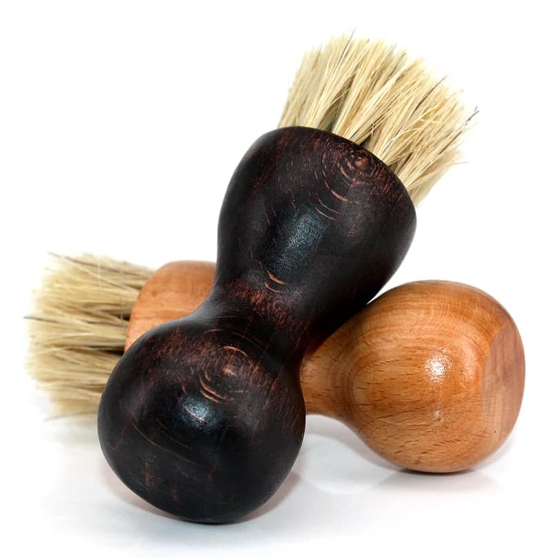 Dropshipping 1pcs Manico In Legno Scarpe Lustro Polacca Brush Setola Capelli Lucidatura Spazzola Mini Zucca Scarpe Pennello Olio