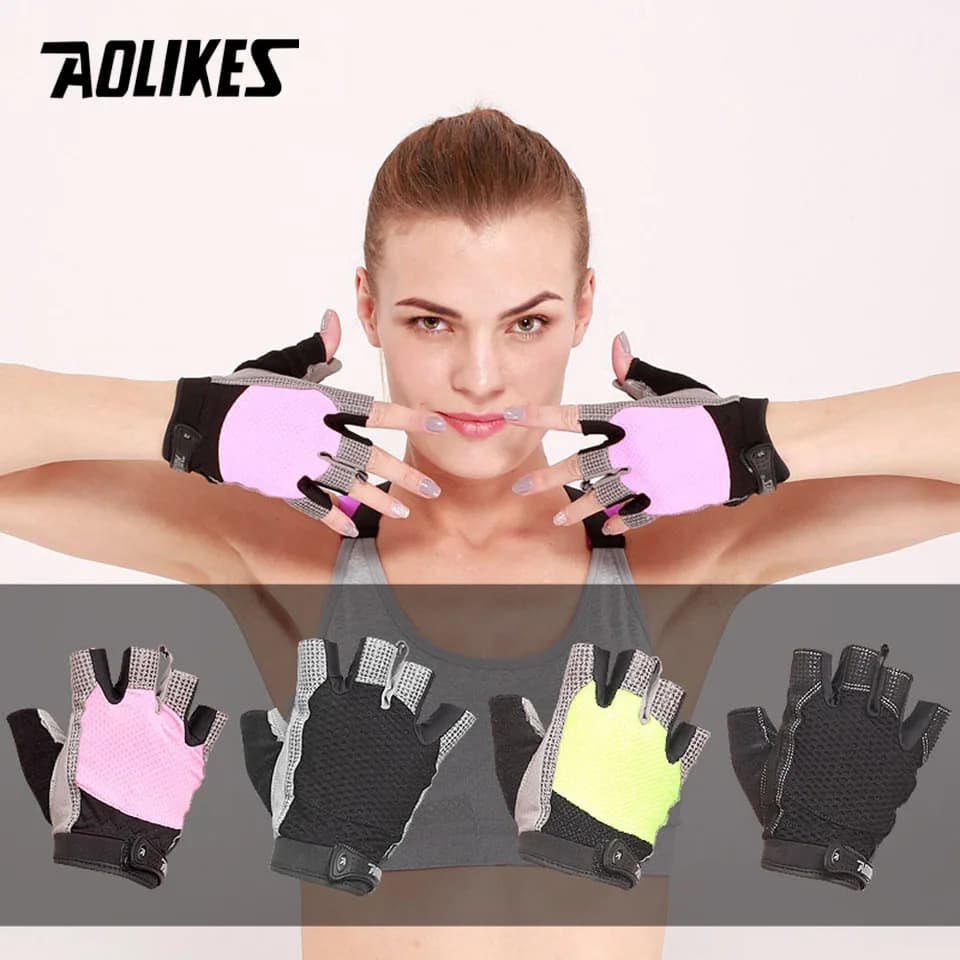AOLIKES 1 Paia Palestra Body Building Weight Training Gym Gloves for Men and Women Personalized Fitness Exercise Training