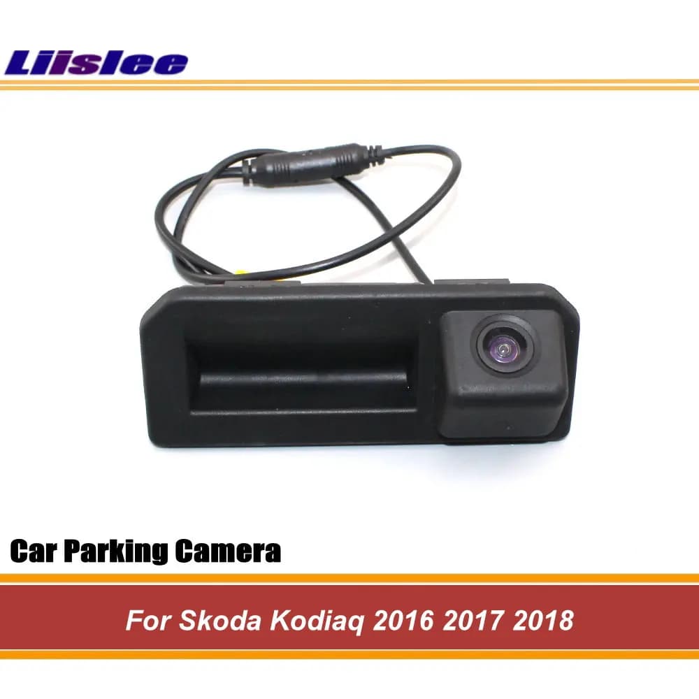 Telecamera posteriore integrata nella maniglia del bagagliaio per Skoda Kodiaq 2016~2018, telecamera di retromarcia HD SONY CCD III per portellone posteriore.