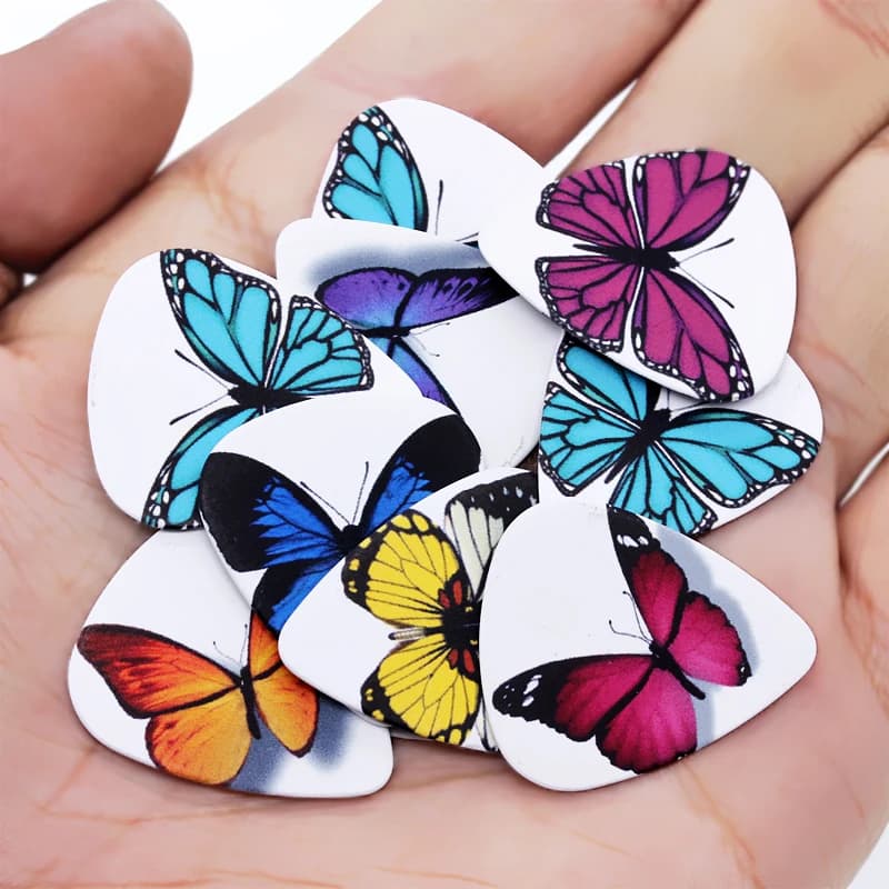 SOACH 50pcs plettri per chitarra acustica corde con motivo a farfalla strumento Guitarra accessori/basso elettrico paddle ukulele pick