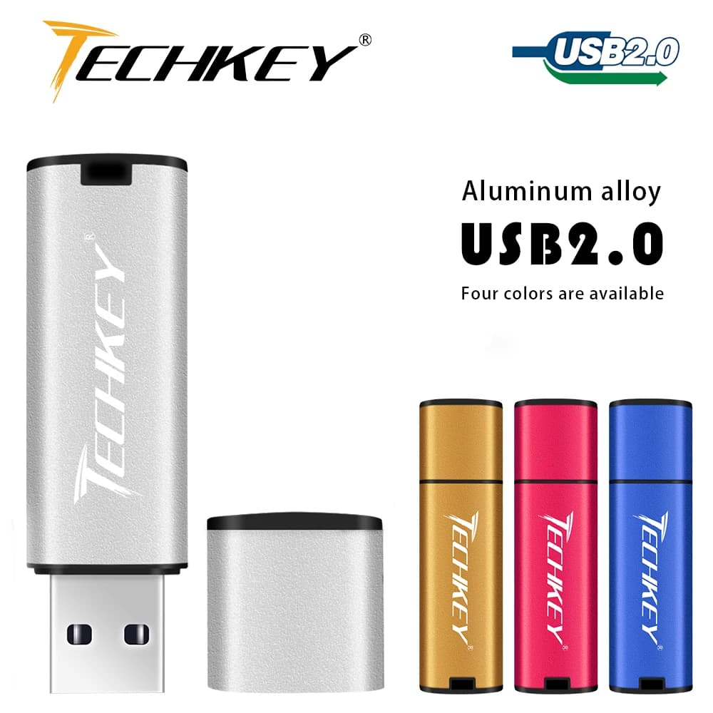Techkey usb flash drive 32gb pen drive 64gb 16gb 8gb 4gb disco flash colorato cle dispositivo di archiviazione usb memory stick ad alta velocità