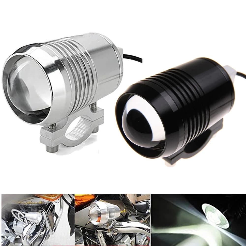 Black/Silver U2 1200LM 30W High Low Beam Motorcycle Headlight LED Driving Motorbike Fog Light Flash Lamp Bicycle Headlamp Bulb