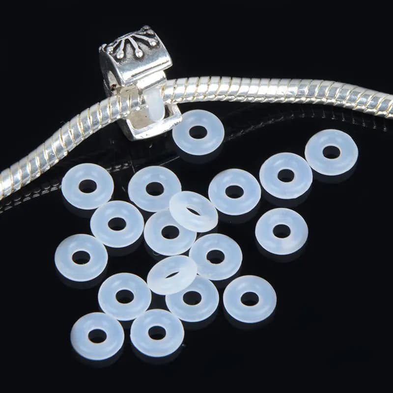 250 pz/lotto Multicolor Seleziona Gomma Tappo di Sicurezza Perline di Silicone Misura Europeo Originale Fine Braccialetti e Collane con Fascino