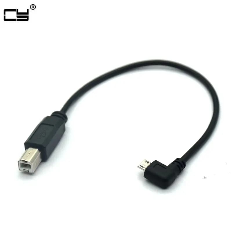 25 centimetri standard USB 2.0 B Maschio a USB Micro 5 pin 5pin Maschio Ad Angolo Retto 90 gradi Cavo dati per tablet HUB disco rigido della stampante