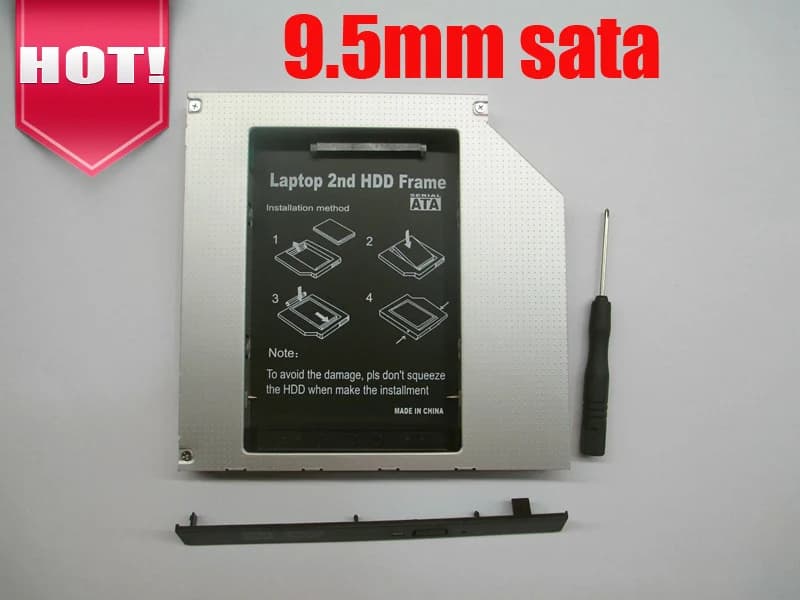 Universale 2.5 "SSD HDD HD con Hard Driver del Disco 9.5 millimetri Esterno 2nd Caddy SATA 3.0 Caso Box ODD CD DVD ROM Bay Ottico Del Computer Portatile