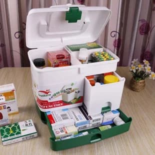 Kit di pronto soccorso domestico, scatola per farmaci sanitari, kit di emergenza, scatola per medicinali domestici, piccoli piridi, portapillole per bambini