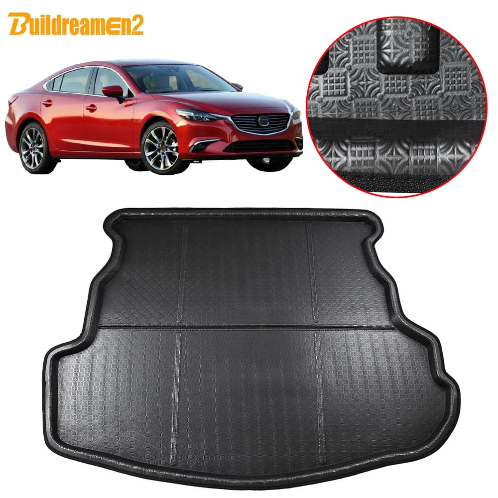 Buildreamen2 Per Mazda 6 Berlina Bagagliaio di Un'auto Zerbino Boot Vassoio Liner Pavimento Cargo Tappeto Pad 2009 2010 2011 2012 2013 2014 2015 2016 2017