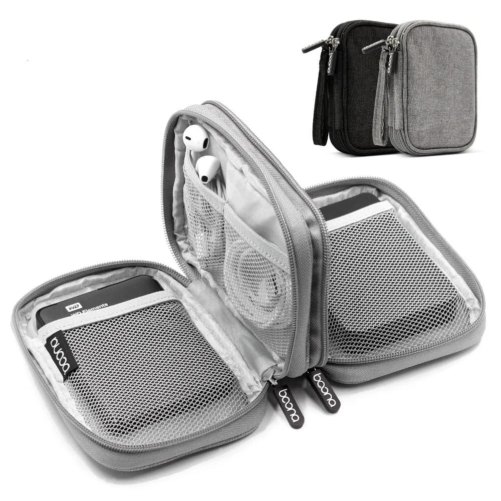 Tessuto Oxford Double Deck morbido antiurto con custodia per Organizer digitale da viaggio custodia esterna per HDD custodia per disco rigido