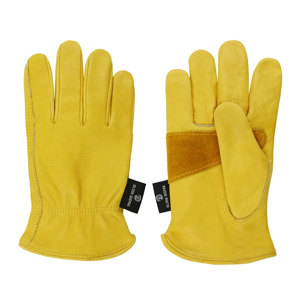 Di Grano della mucca Guanti Da Lavoro Con Palmo In Pelle di Patch Durevole di Guida Gardenging Moto Forte di cuoio Gli Uomini e Le Donne da OLSON DEEPAK
