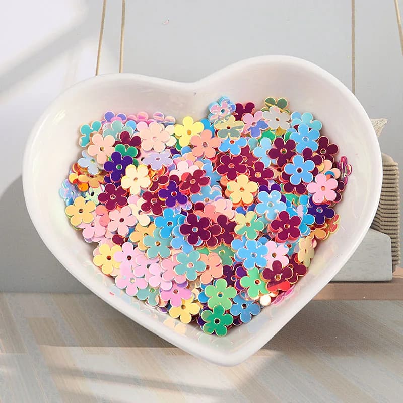 10 g/pacco 7 mm 5 petali a forma di fiore paillettes sciolte coriandoli da sposa fai da te cucito nail art decorazione del partito accessori