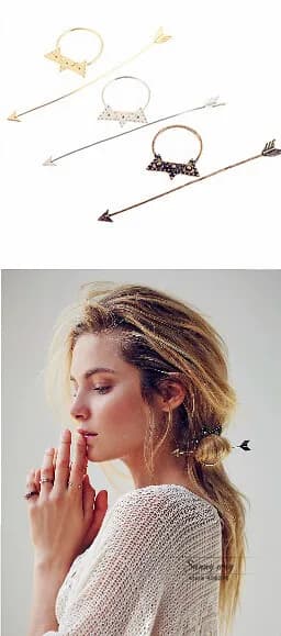 Timlee H044 Commercio all'ingrosso di accessori per capelli con fermaglio per capelli in metallo con stella a freccia vintage bella