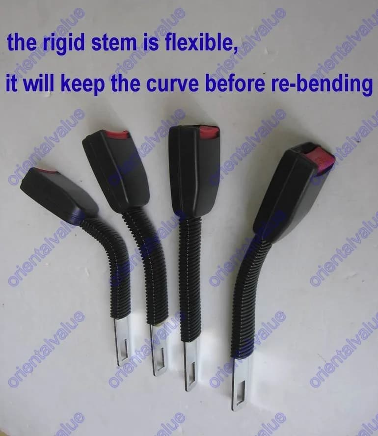 Seat Belt Extender Extension Rigid flexible Stem For 22mm (7/8inch) Buckle Add 240mm