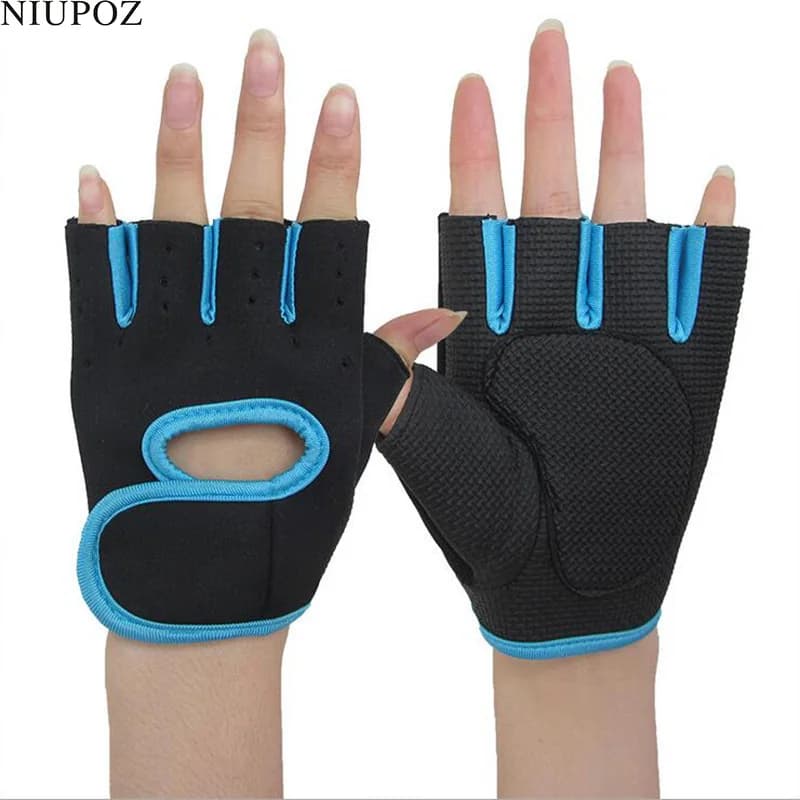 Guanti da ciclismo antiscivolo in gomma da arrampicata per sport all'aria aperta da uomo Mezze dita da donna Guanti da fitness per sollevamento pesi con manubri da palestra in Lycra G145