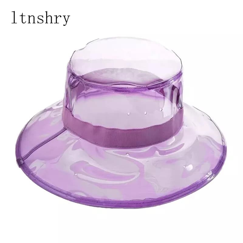 Women's Fashion Hat Fishing Hat High Street Summer Beach Hat PVC Visiera Transparent Sunscreen Waterproof Rain Hat for Men Women