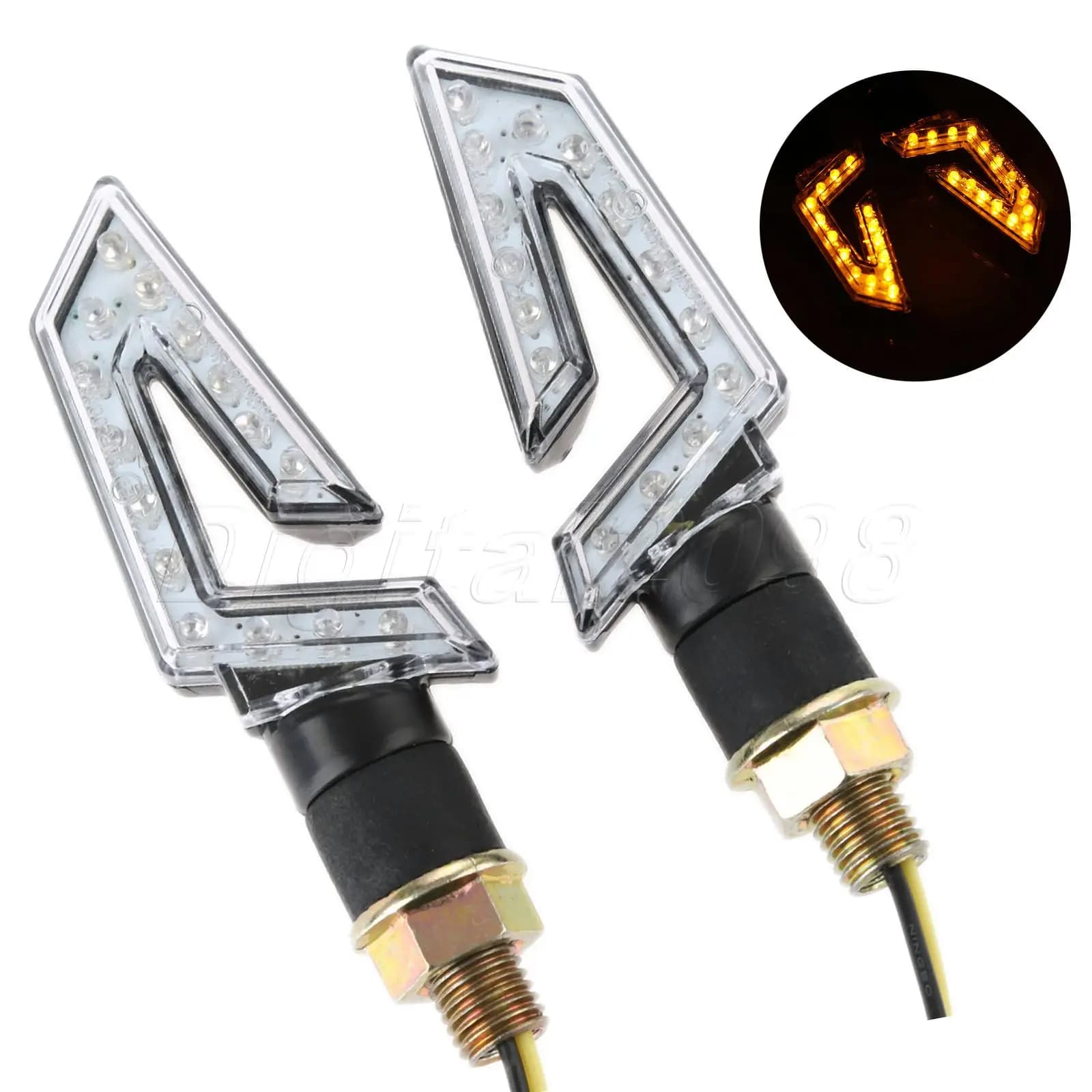 Yetaha 2 pezzi lampada spia moto indicatore di direzione 1 paio lampeggiante LED lampeggiante faro moto lampadina bici nuovo stile