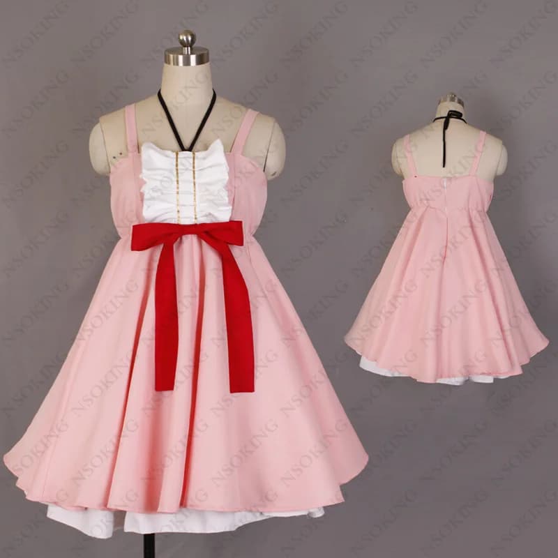 Anime Bakemono gatari Oshino Shinobu Costume Cosplay Abito da festa personalizza