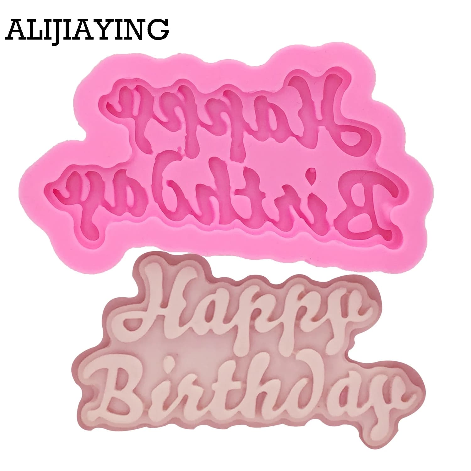 M1174 Stampo in silicone 3D con lettere di buon compleanno, numeri, per gelatina di ghiaccio, cioccolato, stampo per torta di compleanno, strumento di decorazione