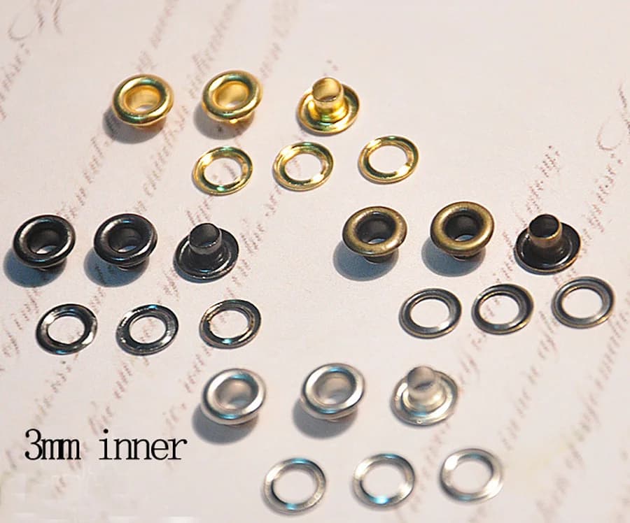 Inner hole 3mm metal garment eyelets 4 color choices DIY scrapbooking eyelets for garment or bags 300set/lot