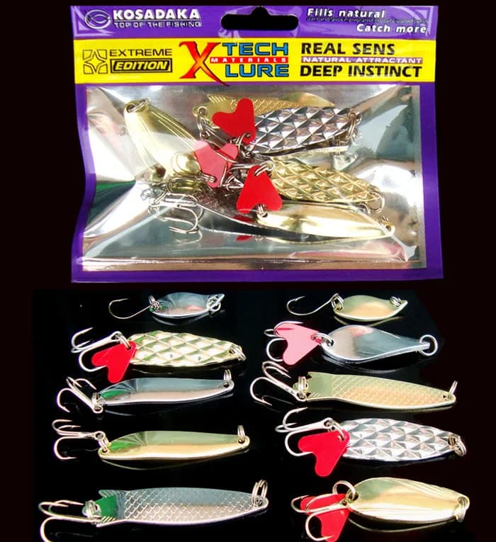 Set di cucchiai di esche da pesca 3,5 g/5 g/6 g/7 g/8 g esche cucchiaio esche in metallo 10 pezzi un set