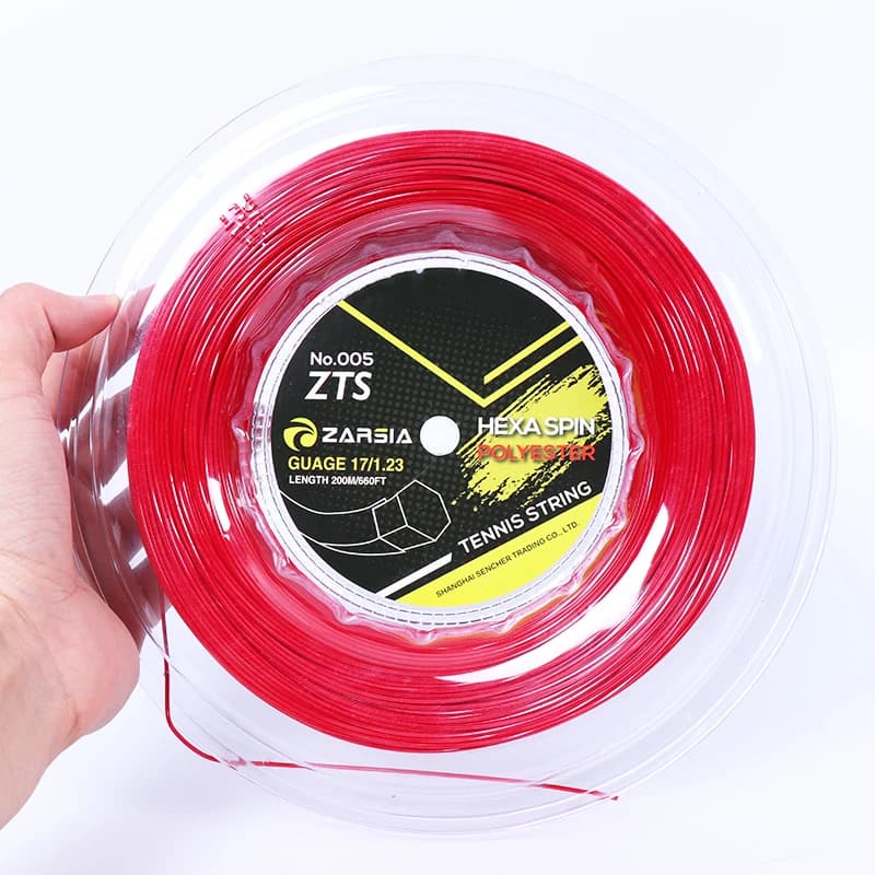 1 bobina 200M ZARSIA durevole esagonale racchetta da Tennis corda sei bordi racchetta da Tennis stringhe esagonali 1.23MM