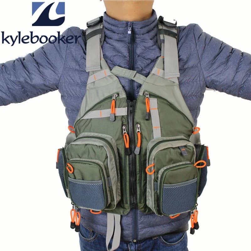 Gilet da pesca a mosca da uomo gilet da pesca con basso ad asciugatura rapida traspirante regolabile