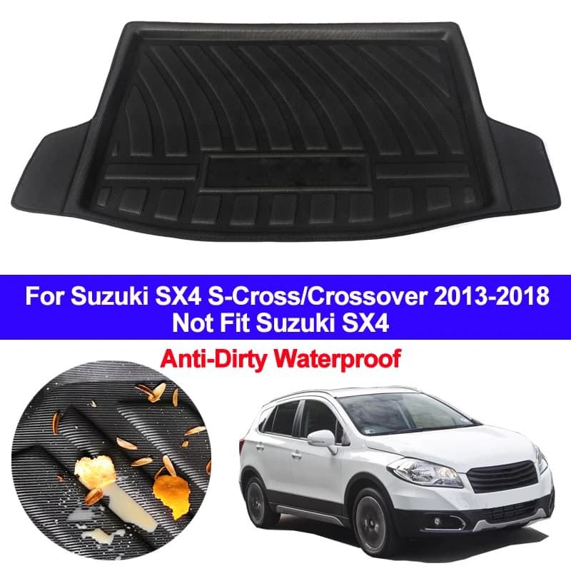 Tronco della Parte Posteriore dell'automobile Zerbino Carico Cassetto Boot Liner Carpet Protector Pavimento Zerbino s Per Suzuki SX4 S-Cross/di Crossover 2013- 2015 20162017 2018