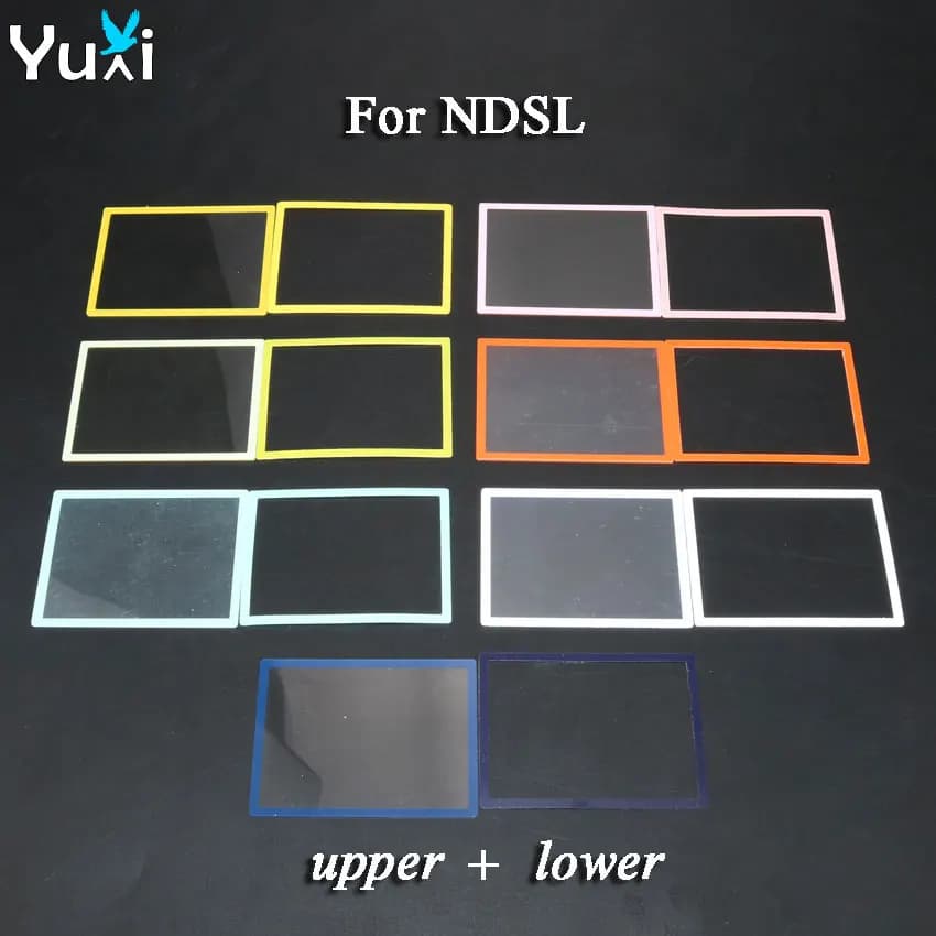 YuXi 1Set Upper LCD Screen Len Plastic Cover + Lower Frame Replacement For NDSL For DS Lite Game Console